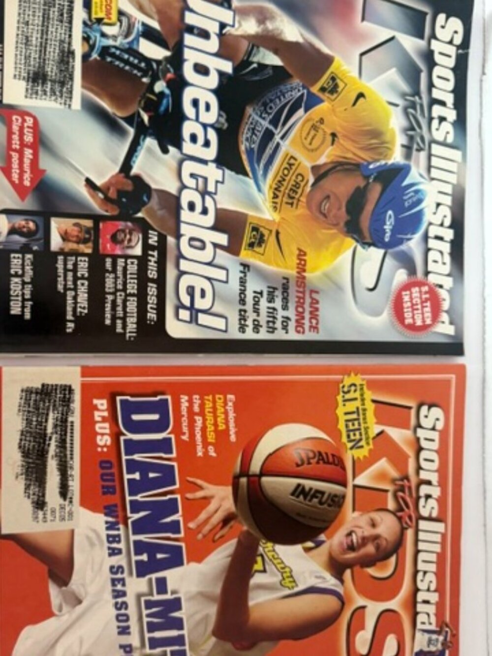 2005 SI for Kids Diana Taurasi & 2003 Lance Armstrong - Kobe Bryant card